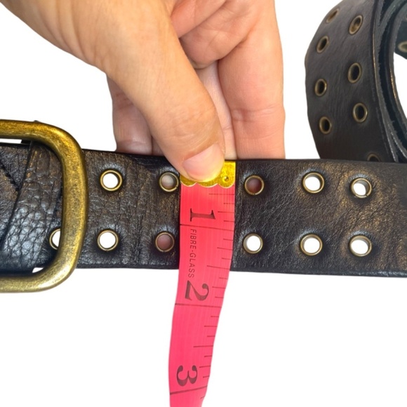 Leather Belt With Metal Grommets - Picture 6 of 6